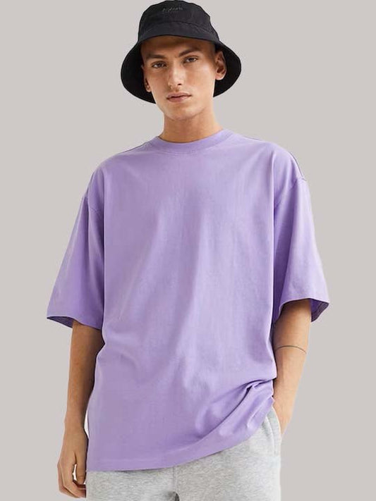 Men's Mindful Purple Oversized Heavyweight T-shirt - Cloroot